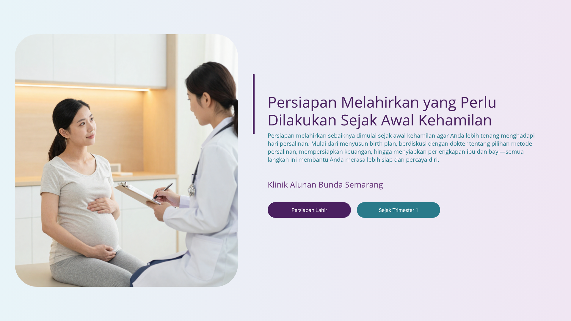 Persiapan Melahirkan yang Perlu Dilakukan Sejak Awal Kehamilan - Klinik Alunan Bunda Semarang